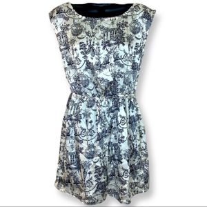 Private Gallery Black and White Printed Dress